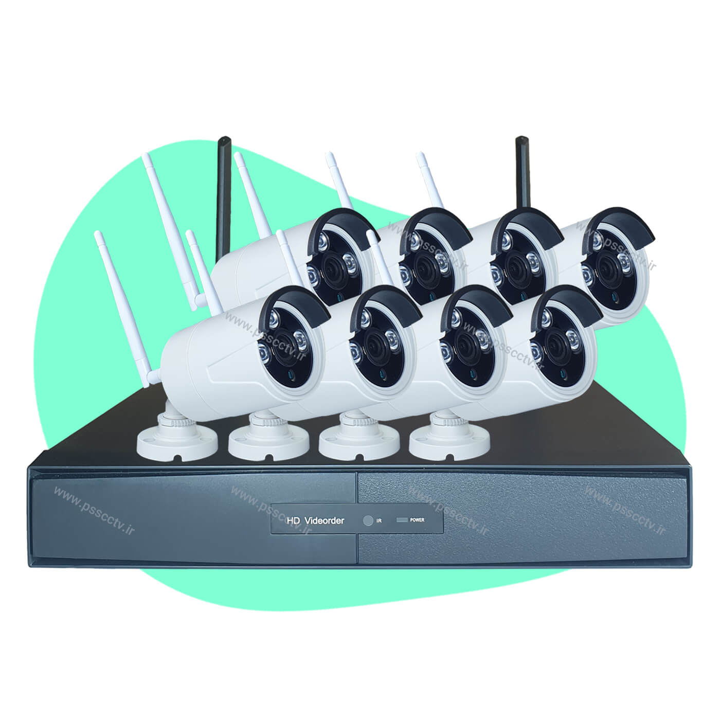 پک دوربین مداربسته بیسیم 8 کانال پک دوربین مداربسته بیسیم 8 کانال